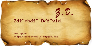 Zámbó Dávid névjegykártya