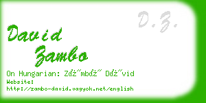 david zambo business card